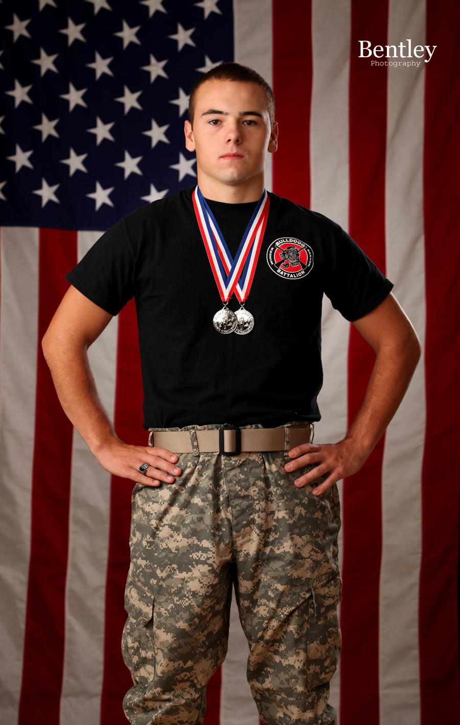 JROTC, WBHS, senior, pictures, portraits, Winder, GA, Bentley, flag